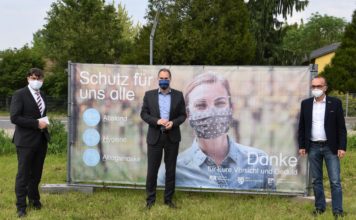Die Südpfalz macht A-H-A: Stadt Landau, Landkreis Südliche Weinstraße und Landkreis Germersheim werben mit Großplakaten für Abstand, Hygiene und Alltagsmaske