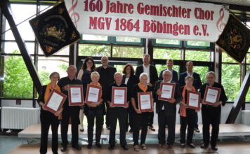Gemischter Chor MGV 1864 Böbingen Matinée zum 160jährigen Bestehen mit Ehrungen